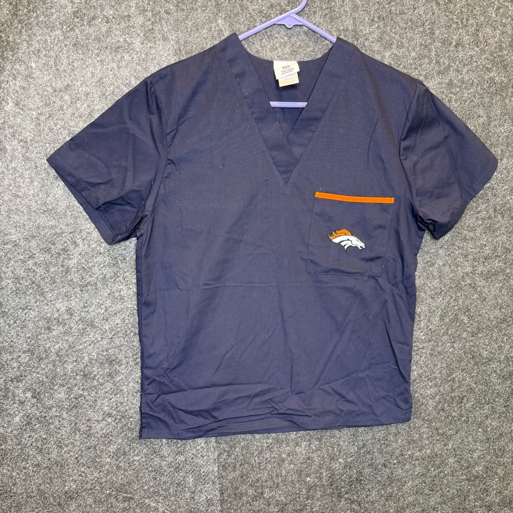 NFL Denver Broncos XS Scrub top with embroidered Logo